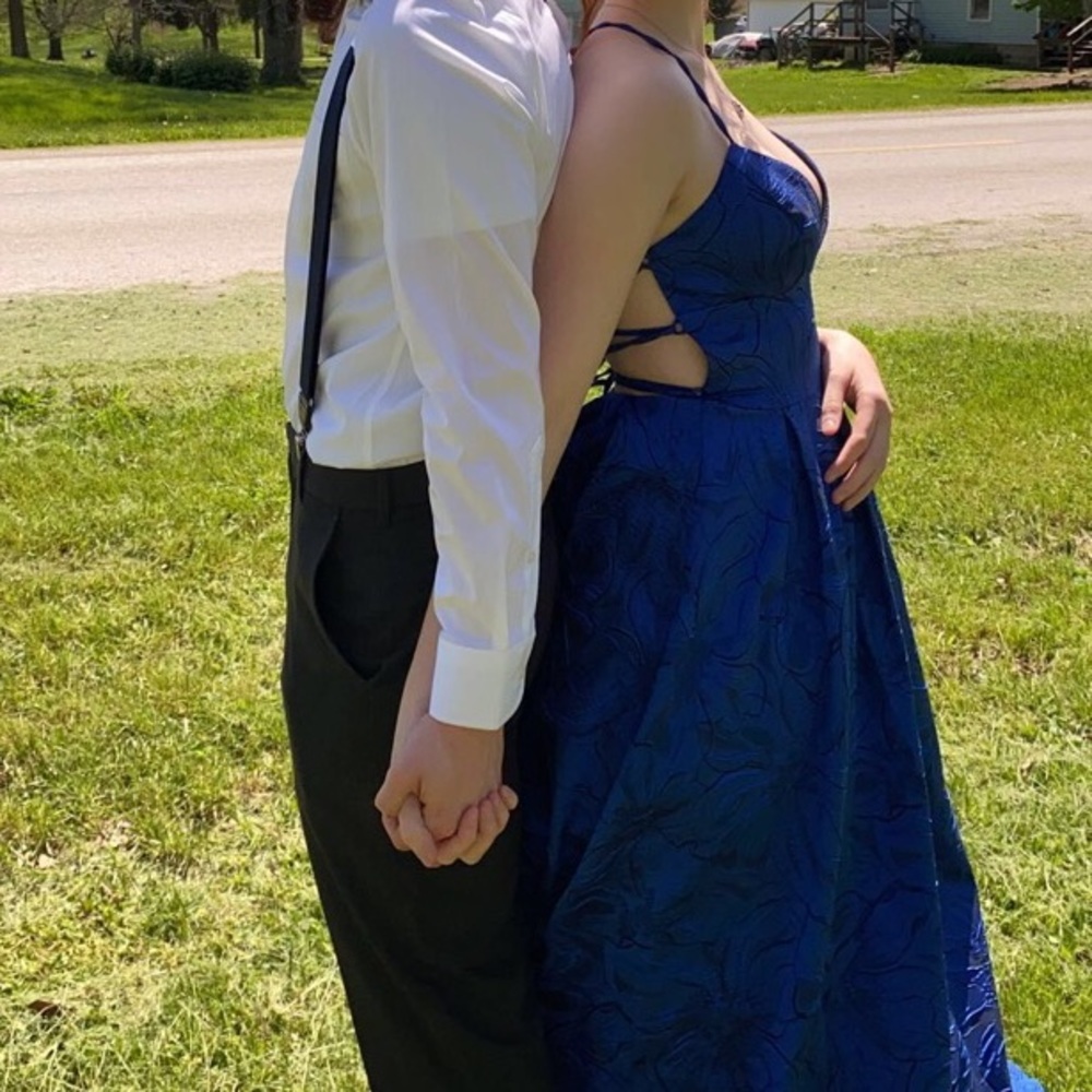 David’s Bridal All Over Floral Print Strappy Ball Gown